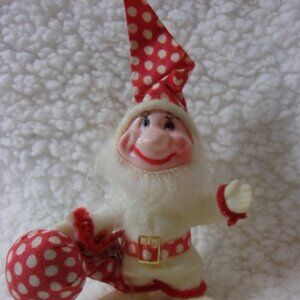HXS-137 VINTAGE FLOCKED ELF ORNAMENT